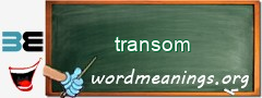 WordMeaning blackboard for transom